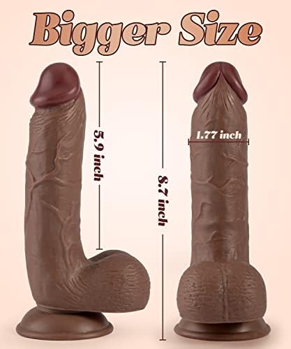 Dildo realista de 8,7 polegadas, pênis enorme e de sucção forte para brincar com as mãos livres, estímulo G Dildo brinquedos sexuais adultos para mulheres e casal