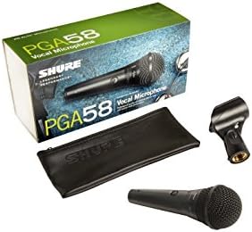 Shure PGA58 Microfone dinâmico - microfone portátil para vocais com padrão de captação cardióide, interruptor interno discreto, adaptador