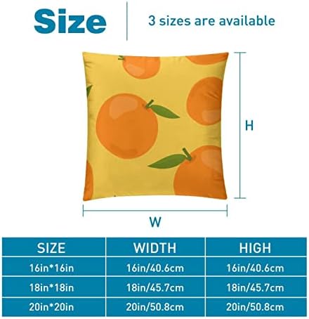 Tbouobt Pack de 2 capas de travesseiro de veludo, capa de almofada de travesseiro quadrado para cama de sofá, laranja de frutas