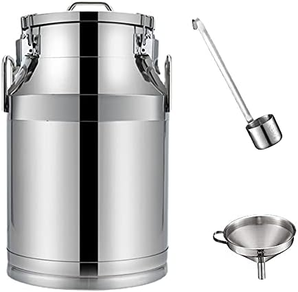 WSHA Transporte Can/aço inoxidável jarro de leite/balde de balde de vinho/recipiente de líquido selado/recipiente de chá com funil, 60L