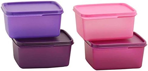 Tupperware Keep TAB Conjunto de recipientes de plástico, 500 ml, conjunto de 4, multicolorido