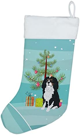 Tesouros de Caroline WDK3079CS Cavalier King Charles Spaniel Tricolor #1 Christmas Stocking, lareira pendurada meias de Natal Decorações de férias em família da festa de Natal, Decorações de férias em família,