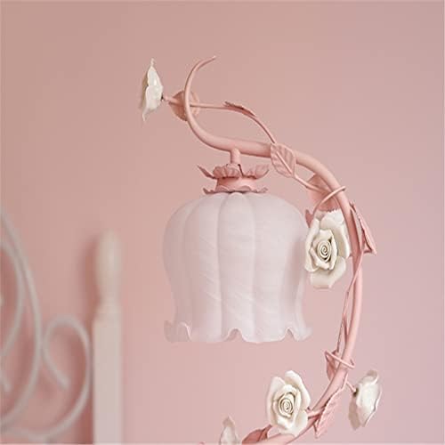 JJry contraiu e romântico lâmpada de mesa de mesa criativo quarto rosa rosa flor menina infantil lâmpada de cabeceira/jojos preto