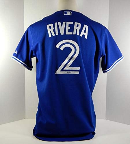 2013 Toronto Blue Jays Luis Rivera 2 Game usado Jersey Blue - Jerseys MLB usada