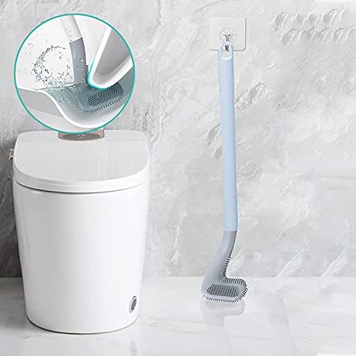 Escova de vaso sanitário, escova de limpeza de vaso sanitário de silicone, escova de vaso sanitário com suporte, escova de