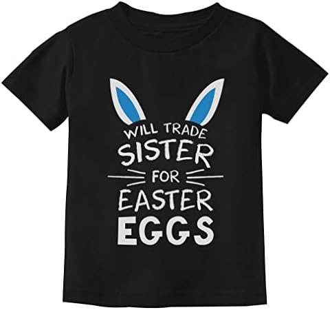 Camiseta da irmã do comércio de ovos meninos da camisa de Páscoa de Páscoa de Bunny de irmãos de irmãos engraçados