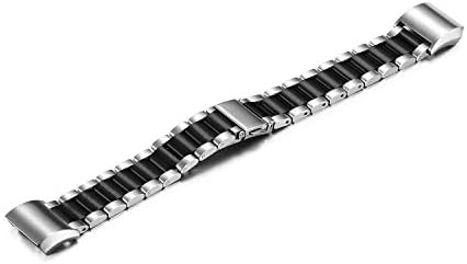 Fitbit Charge 2 Band de pulso, Shangpule Substituição de metal de aço inoxidável Pulseira de banda de relógio inteligente com botão