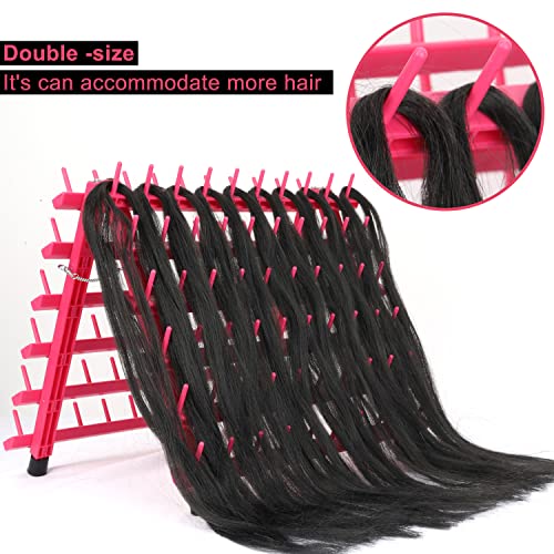 Bubustar Braiding Hair Rack Braid Rack Selder para trancar 120 pinos para separador de cabelo, suporte para cilindros