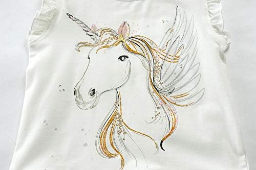 Criança bebê menina babado manga algodão camisetas unicórnio tanques de dinossauros tee