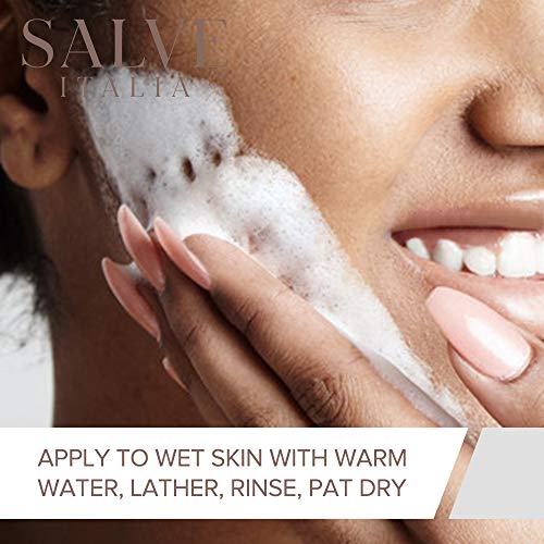 Limpador facial de espuma de mirtilo - lavagem diária de face hidratante para todos os tipos de pele - orgânicos, feitos na Itália,