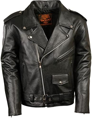 Milwaukee Leather Men's Classic Police Style M/C Jacket - LKM1781 Black