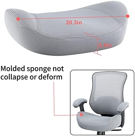 Cadeira de escritório de longboss Cadeira ergonômica de mesa de mesa, almofada de cintura traseira e apoio de braço ajustável
