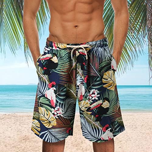 Cavalheiros de nadar de nadar turbulentos de verão impressão de verão calças curtas soltas casuais curtos curtos -meteres de tether shorts com
