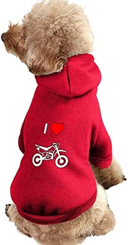 Eu amo roupas de cachorro de motocross moletonete de estimação de inverno moletons molhos e quentes para cães para cães médios pequenos
