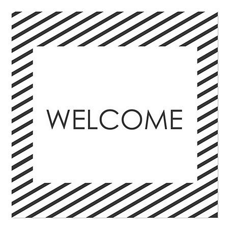 CGSignLab | Welcome -Stripes White Janela se apega | 24 x24