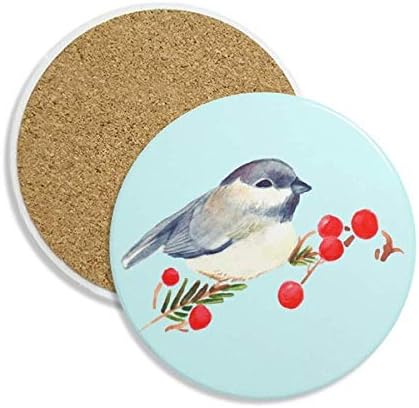 Magpie de animais de pássaro Creyhead Cerâmica Coaster Cup Titular Stone absorvente para bebidas 2pcs Presente