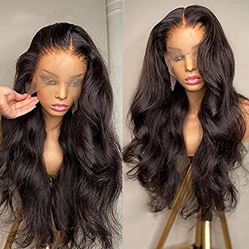 13x4 Wave Body HD Lace Front Wigs Wigs Humanos para Mulheres Negras Pré -Esquinhadas com Cabelo de Baby 180% Densidade Natural Hairne Body Wave Transparente Lace Wigs Frontal Color Natural