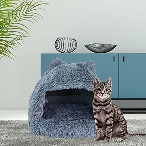 Cokoduck Cama de gato redonda de gato de gato quente casa de cama macia e luxuosa cã