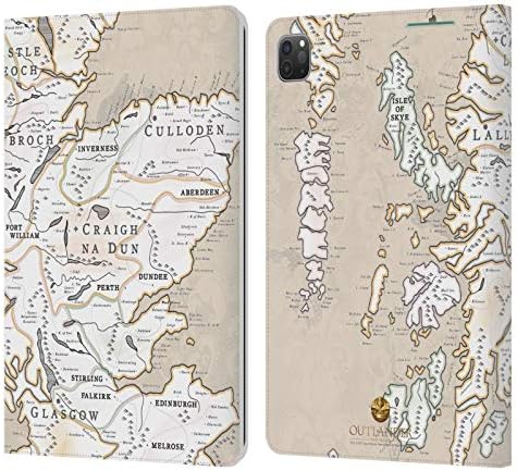 Projetos de capa de cabeça Oficialmente licenciado outlander Map Weds and Icons Leather Book Carteira Capa compatível com Apple iPad Pro 11 2020/2021 / 2022