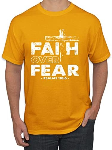 Fé sobre o medo Salmo 118: 6 T-shirt White Inspirational Christian's Men
