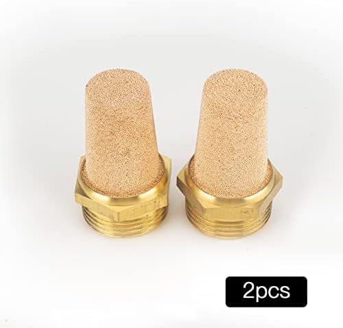 2pcs silenciador de escape pneumático de bronze, 1 polegada de silenciador silenciador silenciador silenciador silenciador silenciador