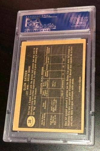 Glen Sather assinou 1967 Topps Boston Bruins Card #38 PSA/DNA Auto - Cartões de hóquei autografados