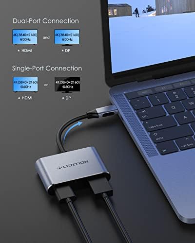 Adaptador USB C para VGA/USB C para HDMI & DisplayPort Adaptador 4K@60HZ