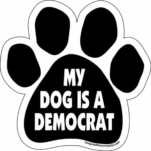 Imagine este ímã de carro de pata, meu cachorro é democrata, 5-1/2 polegadas por 5-1/2 polegadas
