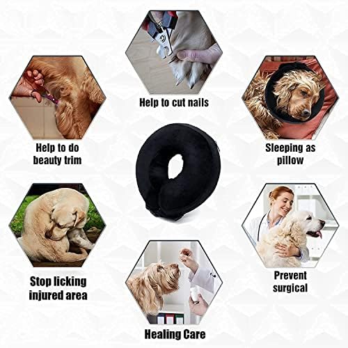 Colar de cone de cachorro ajustável macio para cães pequenos e médios, protege a recuperação após a cirurgia, impede que os animais