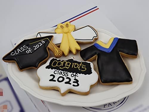 4 peças Cores de biscoitos de graduação, aço inoxidável moldes de graduação, vestido, diploma, formas de medalhão