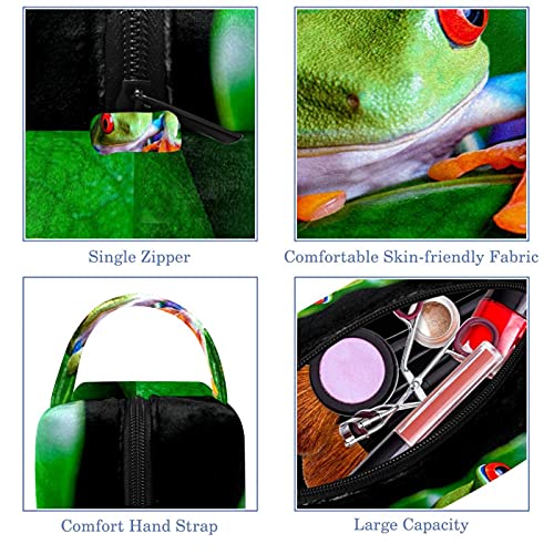 Bolsa de maquiagem Bolsa de saco de saco de saco de higiene de higiene verde de bolsa de viagem com zíper e alça