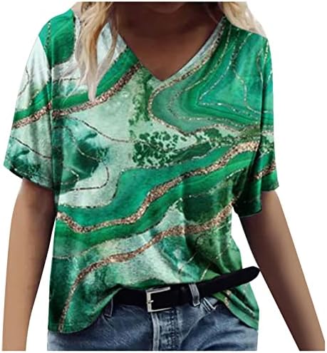 Summer V pescoço camisetas para mulheres, camiseta gráfica solteira camiseta curta camisa de manga curta blusa de camiseta