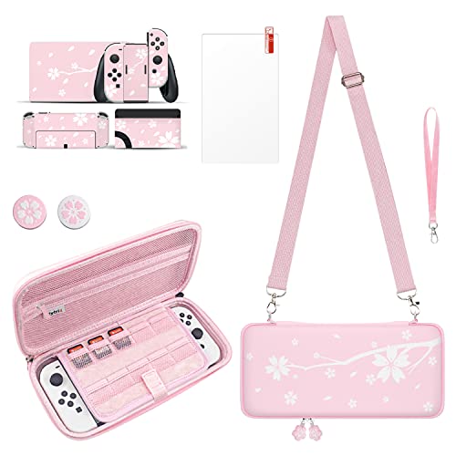 MyTrix Cute Clearing Caso para Nintendo Switch OLED, portátil bolsa dura portátil Bolsa de deslocamento de deslocamento para