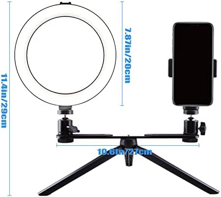 Luz de anel HKMA 7.8 com suporte de tripé e suporte para telefone, iluminação LED de selfie, gravação de vídeo, maquiagem, fotografia