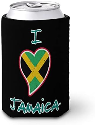 Eu amo a jamaica reutilizável mangas de xícara de café gelado isolado por um padrão fofo para bebidas frias quentes