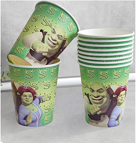 20 xícaras descartáveis ​​de aniversário Shrek, decoração de suprimentos de festa de aniversário
