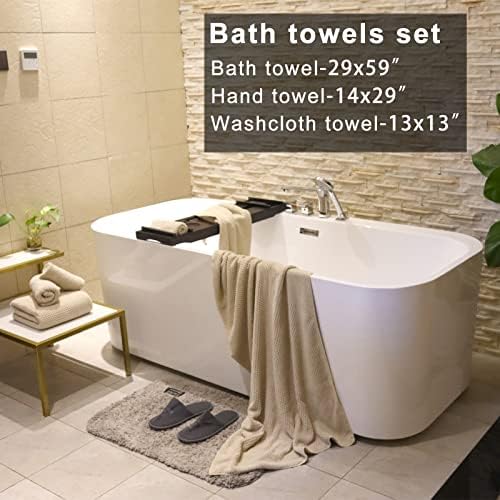 Toalhas ytyc, 29x59 polegadas grandes toalhas de banho conjunto de 6 peças de 6 peças seco super macio de peso leve Microfiber