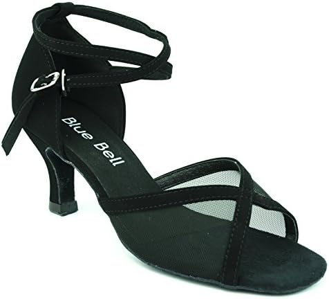 Sapatos feitos à mão feminina de salas de salsa latina com sapatos de dança - abril de 2,5 salto - preto