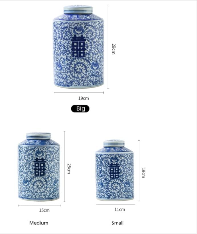 Houkai jingdezhen azul e branco porcelana jarra de casamento vaso happy word jar jarr jarr vaso de casamento jarro de cerâmica