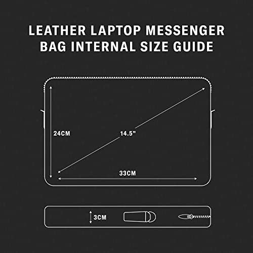 Bolsa de laptop Torro - Bolsa de Mensageiro de Couro Genuíno Compatível com Laptop de 13 polegadas / 14 polegadas ou MacBook