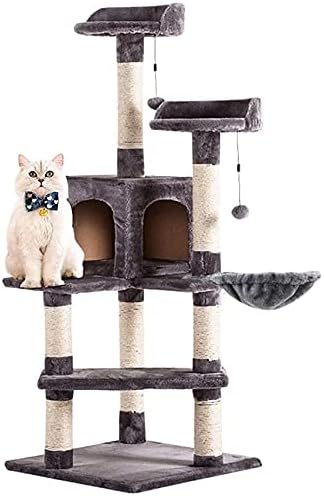 Haieshop Cat Tree Condoming Risping Post Cat Tower Sisal arranhando Post Cats Móveis Playhouse de condomínio de pelúcia