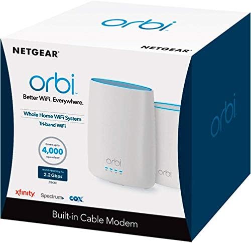 NetGear Orbi integrado sistema de malha doméstico integral com modem de cabo all-in-one e roteador Wi-Fi e extensor de