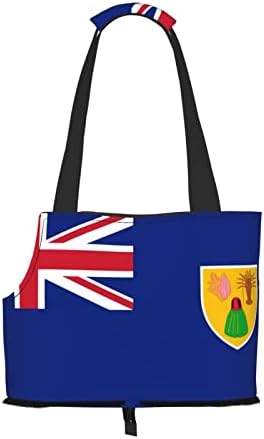 Bandeira de bolsa de transportador de cachorro da ilha turca e Caicos Island ventilou Bolsa de viagem de estimação respirável
