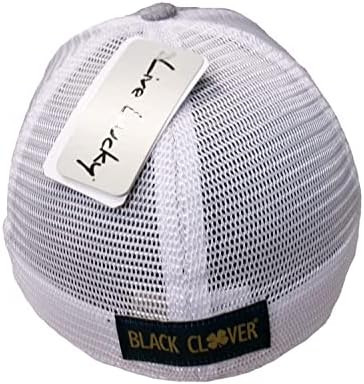 Clover preto novo ao vivo Lucky Perfect Luck 11 cinza/branco S/M Golf Hat/Cap
