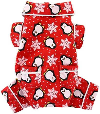 Klippo Penguins & Snowflake Pijamas/Bodysuit/Loungewear - vermelho - X -Large