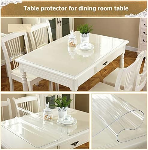 Protetor de tampa de mesa transparente PVC Protetor à prova d'água à prova de óleo, tampa de jantar de plástico grossa resistente ao