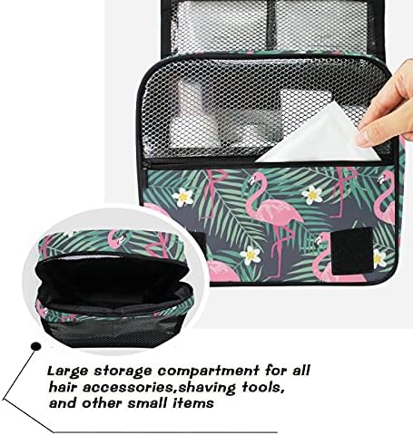 Sacos de higiene pessoal pendurados por flamingo, sacos de maquiagem portáteis de viagem de leopardo, sacos de armazenamento
