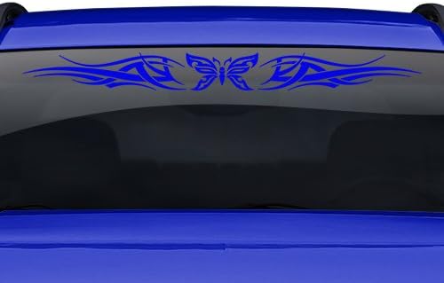 Projeto de criações pegajosas #126-01 Butterfly Tribal Accent Windshield adesivo de decalques de vinil traseiro traseiro da janela traseira Banner de carro traseira Banco de carro traseiro SUV Van Trailer Barco