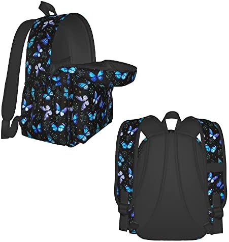 Mochila de borboletas NMBVCXZ para mulheres de 17 polegadas Viagem de laptop casual Mochila leve à prova d'água Daypack Durável