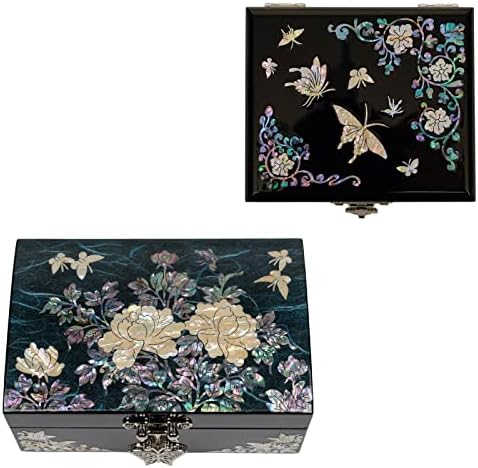 Fevereiro Mountain Mãe da Pearl Wooden Jewelry Box e Mini Trinket Box Presentes para mulheres Presentes para namorada filha mãe